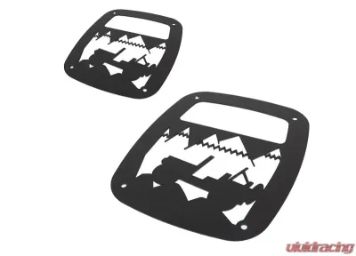 Kentrol Heritage Taillight Guard Textured Black for Jeep TJ 1997-2006 - 80709