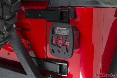 Kentrol Heritage Taillight Guard Textured Black for Jeep TJ 1997-2006 - 80709