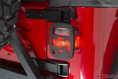 Kentrol Heritage Taillight Guard Textured Black for Jeep TJ 1997-2006 - 80709