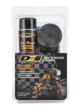 Design Engineering DEI Motorcycle Pipe Wrap Kit Two 2"X15' Black Wrap, Locking Ties Black Ht Silicone                                     - 10330 - Image 2
