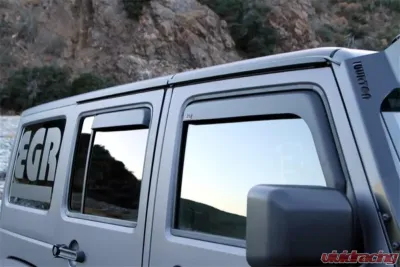EGR Matte Black In-Channel Style 4pc Window Visors Jeep Wrangler JK 2007-2017 - 575155