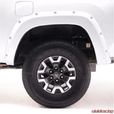 EGR Super White Bolt-On Look Color Match Fender Flares Set Toyota Tacoma w/ Mudflap 2016-2020 - 795084-040