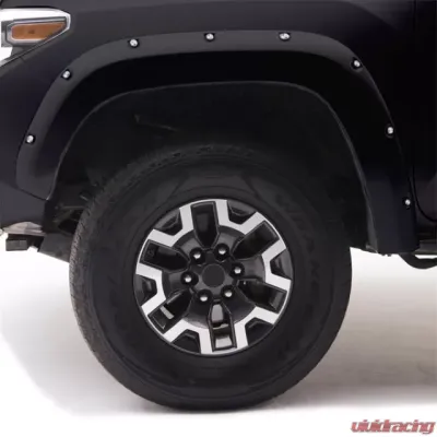 EGR Black Bolt-On Look Color Match Fender Flares Set Toyota Tacoma w/ Mudflap 2016-2020 - 795084-202