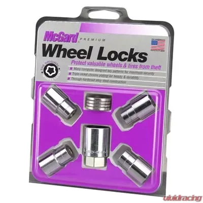 McGard Chrome Wheel Lock Nut Set 4 pack Regular Shank Seat 1/2-20|13/16 Hex|1.38in. Length - 21120
