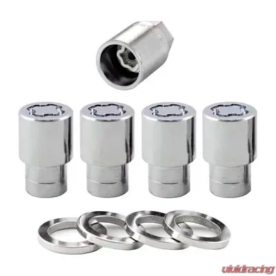 McGard Chrome Wheel Lock Nut Set 4 pack Regular Shank Seat 1/2-20|13/16 Hex|1.38in. Length - 21120