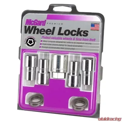 McGard Wheel Lock Nut Set - 4pk. (Long Shank Seat) 1/2-20 / 13/16 Hex / 1.75in. Length - Chrome - 22140
