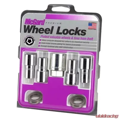 McGard Wheel Lock Nut Set - 4pk. (Long Shank Seat) M12X1.5 / 13/16 Hex / 1.75in. Length - Chrome - 22158