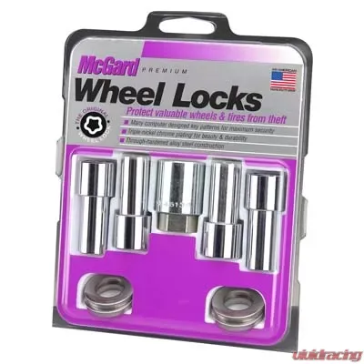 McGard Wheel Lock Nut Set - 4pk. (X-Long Shank) M12X1.5 / 13/16 Hex / 2.165in. Length - Chrome - 23185