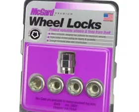 McGard Wheel Lock Nut Set - 4pk. (Under Hub Cap / Cone Seat) 7/16-20 / 3/4 & 13/16 Hex / .775in. L