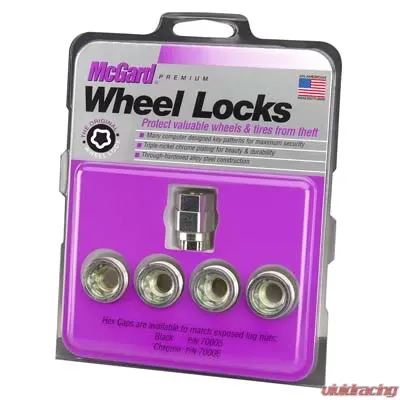 McGard Wheel Lock Nut Set - 4pk. (Under Hub Cap / Cone Seat) M12X1.5 / 19mm & 21mm Hex / .775in. L - 24012
