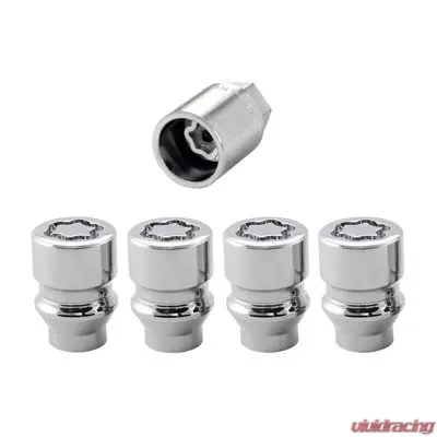 McGard Wheel Lock Nut Set - 4pk. (Uni-Lug) M12X1.5 / 13/16 Hex / .197in. Shank / 1.375in. L - Chrome - 24022