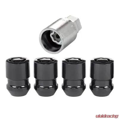 McGard Wheel Lock Nut Set - 4pk. (Cone Seat) 1/2-20 / 3/4 & 13/16 Dual Hex / 1.28in. Length - Black - 24025