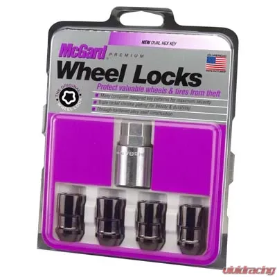 McGard Wheel Lock Nut Set - 4pk. (Cone Seat) 1/2-20 / 3/4 & 13/16 Dual Hex / 1.46in. Length - Black - 24038