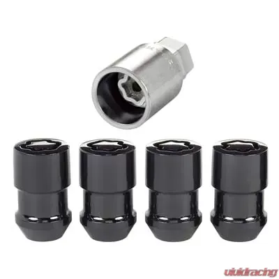 McGard Wheel Lock Nut Set - 4pk. (Cone Seat) 1/2-20 / 3/4 & 13/16 Dual Hex / 1.46in. Length - Black - 24038