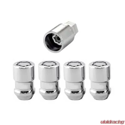 McGard Wheel Lock Nut Set - 4pk. (Cone Seat) 1/2-20 / 3/4 & 13/16 Dual Hex / 1.46in. Length - Chrome - 24130