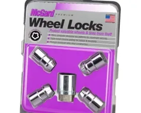 McGard Wheel Lock Nut Set - 4pk. (Cone Seat) 1/2-20 RH-LH / 13/16 Hex / 1.46in. Length - Chrome
