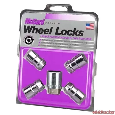 McGard Wheel Lock Nut Set - 4pk. (Cone Seat) 1/2-20 RH-LH / 13/16 Hex / 1.46in. Length - Chrome - 24131