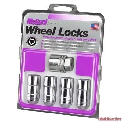 McGard Wheel Lock Nut Set - 4pk. (Cone Seat) M12X1.75 / 13/16 Hex / 1.815in. Length - Chrome - 24160
