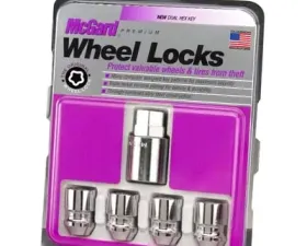 McGard Wheel Lock Nut Set - 4pk. (Cone Seat) 1/2-20 / 3/4 & 13/16 Dual Hex / 1.28in. Length - Chrome