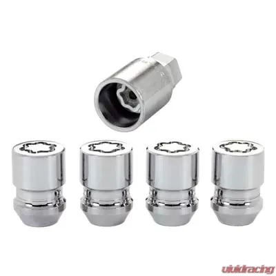 McGard Wheel Lock Nut Set - 4pk. (Cone Seat) 1/2-20 / 3/4 & 13/16 Dual Hex / 1.28in. Length - Chrome - 24193