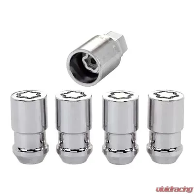 McGard Wheel Lock Nut Set - 4pk. (Cone Seat) 1/2-20 / 3/4 & 13/16 Dual Hex / 1.66in. Length - Chrome - 24198