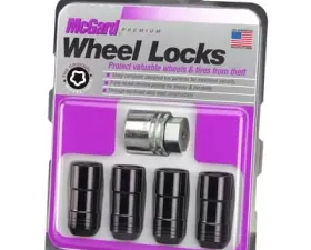 McGard Wheel Lock Nut Set - 4pk. (Cone Seat) M14X2.0 / 13/16 Hex / 2.25in. Length - Black