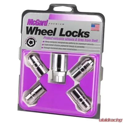 McGard Wheel Lock Nut Set - 4pk. (Cone Seat) M14X1.5 / 21mm & 22mm Dual Hex / 1.639in. L - Chrome - 24215