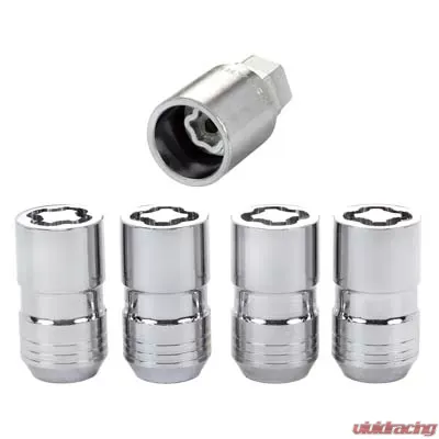 McGard Wheel Lock Nut Set - 4pk. (Cone Seat) M14X1.5 / 21mm & 22mm Dual Hex / 1.639in. L - Chrome - 24215