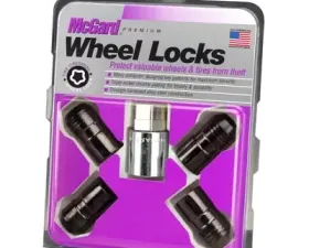 McGard Wheel Lock Nut Set - 4pk. (Cone Seat) M14X1.5 / 21mm & 22mm Dual Hex / 1.639in. L - Black