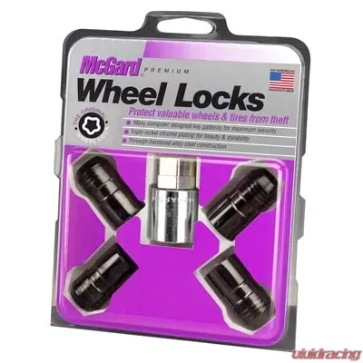 McGard Wheel Lock Nut Set - 4pk. (Cone Seat) M14X1.5 / 21mm & 22mm Dual Hex / 1.639in. L - Black - 24216