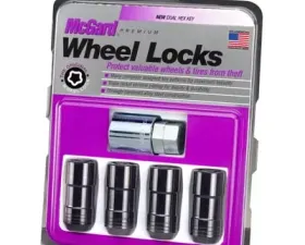 McGard Wheel Lock Nut Set - 4pk. (Cone Seat) M14X1.5 / 21mm & 22mm Dual Hex / 1.965in. L - Black