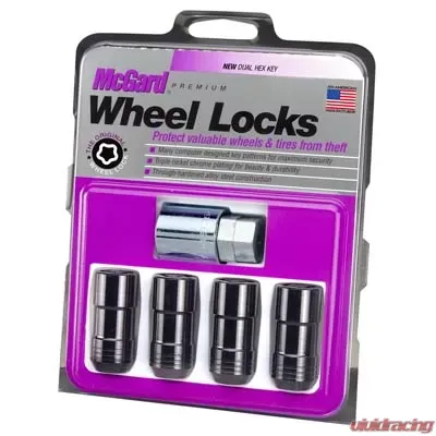 McGard Wheel Lock Nut Set - 4pk. (Cone Seat) M14X1.5 / 21mm & 22mm Dual Hex / 1.965in. L - Black - 24220