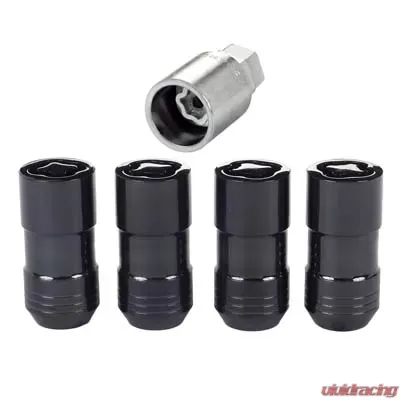 McGard Wheel Lock Nut Set - 4pk. (Cone Seat) M14X1.5 / 21mm & 22mm Dual Hex / 1.965in. L - Black - 24220
