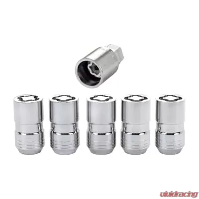 McGard Wheel Lock Nut Set - 5pk. (Cone Seat) M14X1.5 / 22mm Hex / 1.639in OAL - Chrome - 24515