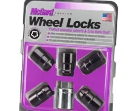 McGard Wheel Lock Nut Set - 5pk. (Cone Seat) M12X1.5 / 3/4 Hex / 1.46in. Length - Black