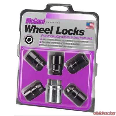 McGard Wheel Lock Nut Set - 5pk. (Cone Seat) M12X1.5 / 3/4 Hex / 1.46in. Length - Black - 24526