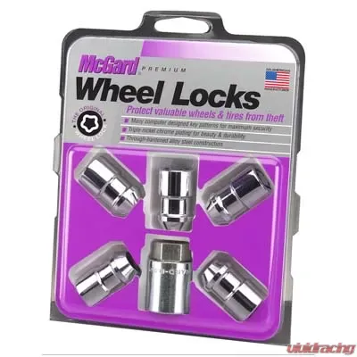 McGard Wheel Lock Nut Set - 5pk. (Cone Seat) M12X1.5 / 3/4 Hex / 1.46in. Length - Chrome - 24537
