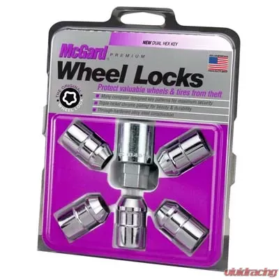 McGard Wheel Lock Nut Set - 5pk. (Cone Seat) 1/2-20 / 3/4 &13/16 Dual Hex / 1.46in. Length - Chrome - 24538