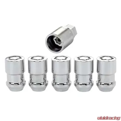 McGard Wheel Lock Nut Set - 5pk. (Cone Seat) 1/2-20 / 3/4 &13/16 Dual Hex / 1.46in. Length - Chrome - 24538