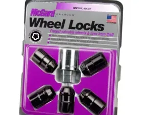 McGard Wheel Lock Nut Set - 5pk. (Cone Seat) 1/2-20 / 3/4 &13/16 Dual Hex / 1.46in. Length - Black