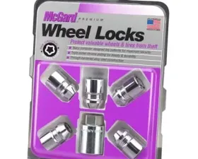 McGard Wheel Lock Nut Set - 5pk. (Cone Seat) M12X1.5 / 13/16 Hex / 1.28in. Length - Chrome