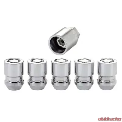 McGard Wheel Lock Nut Set - 5pk. (Cone Seat) M12X1.5 / 13/16 Hex / 1.28in. Length - Chrome - 24557