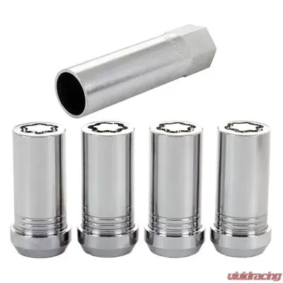 McGard Wheel Lock Nut Set - 4pk. (Tuner / Cone Seat) M14X1.5 / 1in. Hex / 1.935in. Length - Chrome - 25110