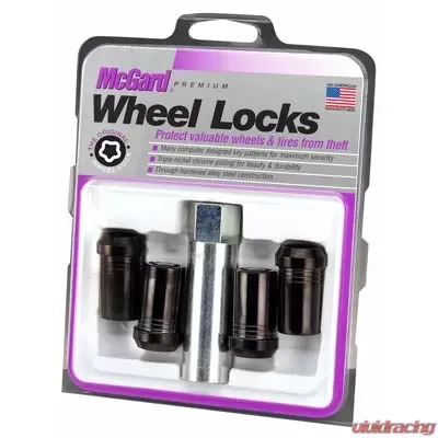 McGard Wheel Lock Nut Set - 4pk. (Tuner / Cone Seat) M14X1.5 / 1in. Hex / 1.935in. Length - Black - 25112