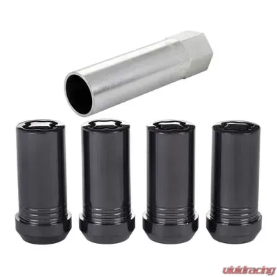 McGard Wheel Lock Nut Set - 4pk. (Tuner / Cone Seat) M14X1.5 / 1in. Hex / 1.935in. Length - Black - 25112