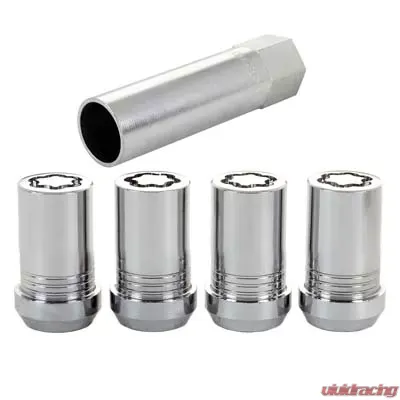 McGard Wheel Lock Nut Set - 4pk. (Tuner / Cone Seat) M14X1.5 / 22mm Hex / 1.648in. Length - Chrome - 25115