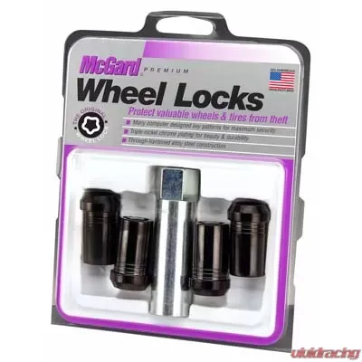 McGard Wheel Lock Nut Set - 4pk. (Tuner / Cone Seat) M14X1.5 / 22mm Hex / 1.648in. Length - Black - 25116