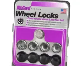 McGard Wheel Lock Nut Set - 4pk. (Under Hub Cap / Radius Seat) M14X1.5 / 19mm Hex / .890in. L w/Caps