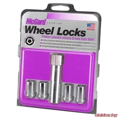 McGard Wheel Lock Nut Set - 4pk. (Tuner / Cone Seat) M12X1.5 / 13/16 Hex / 1.24in. Length - Chrome - 25257