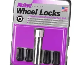 McGard Wheel Lock Nut Set - 4pk. (Tuner / Cone Seat) M12X1.5 / 13/16 Hex / 1.24in. Length - Black